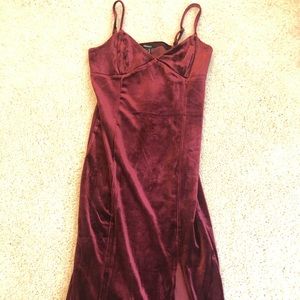 Red velvet dress